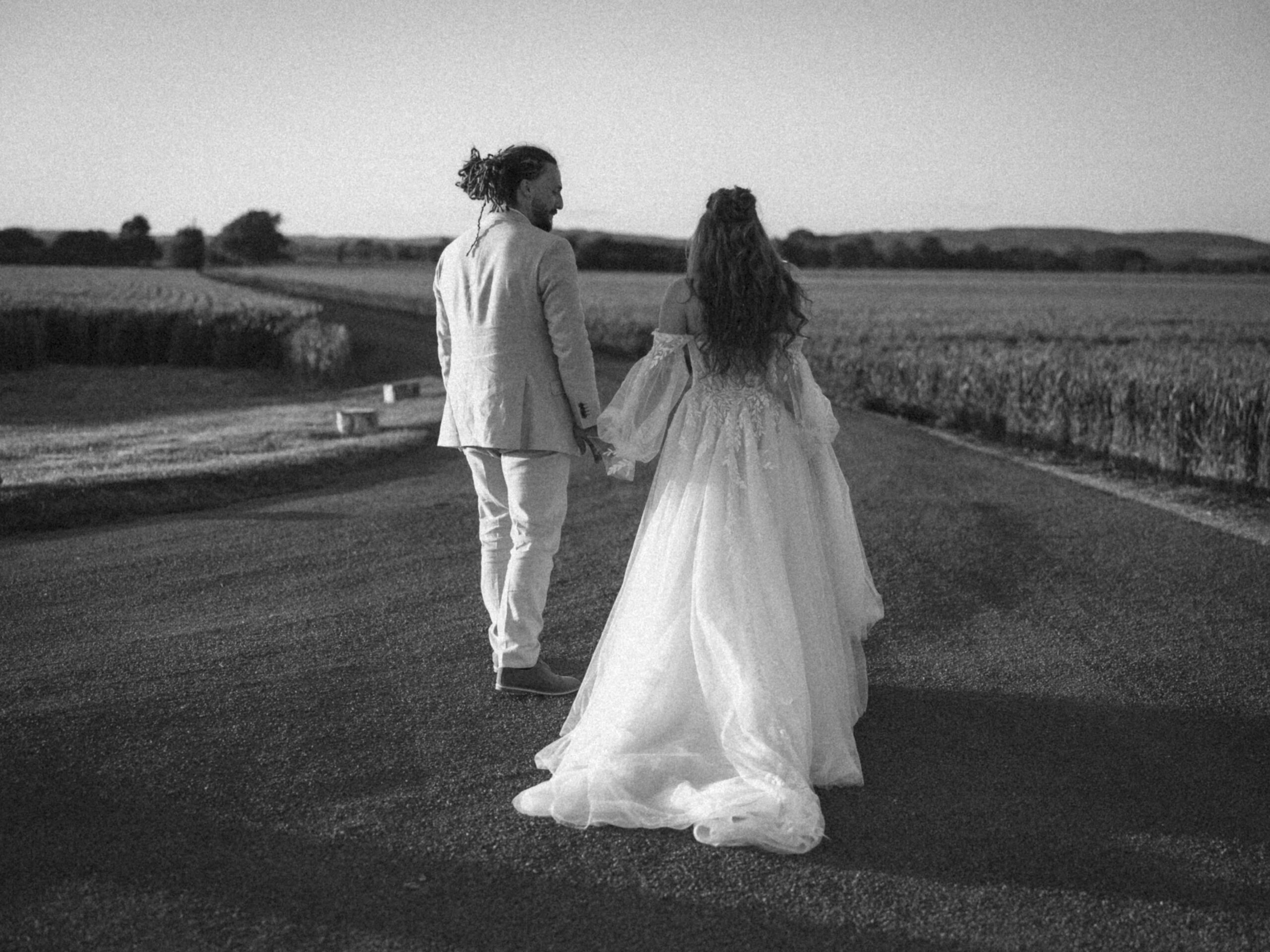 black and white bride and groom