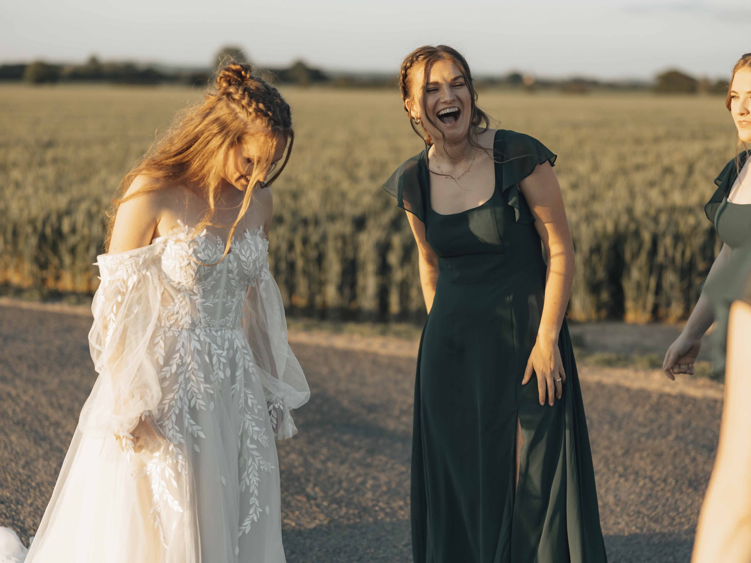 bridesmaid laughing