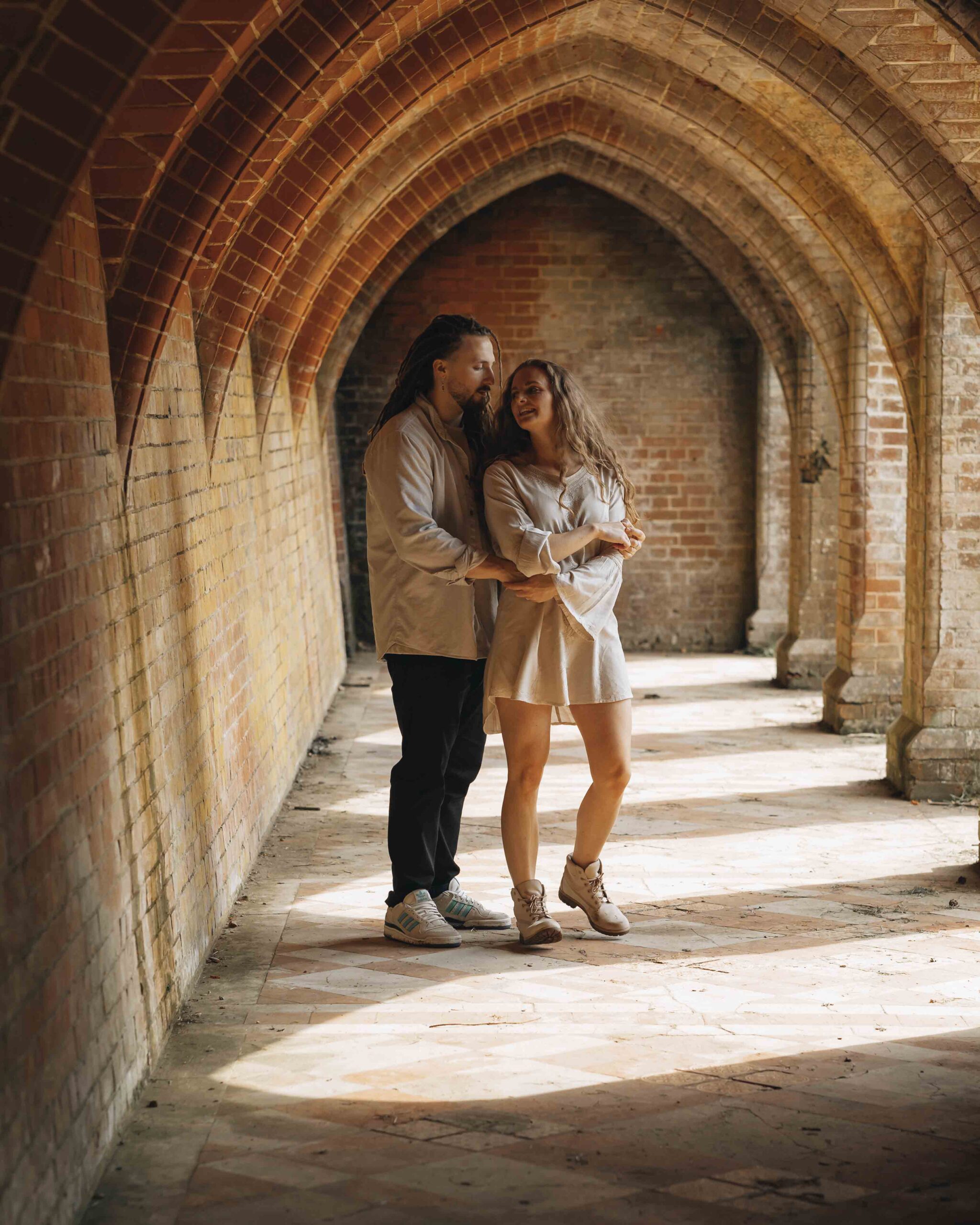 summer engagement shoot dancing photo